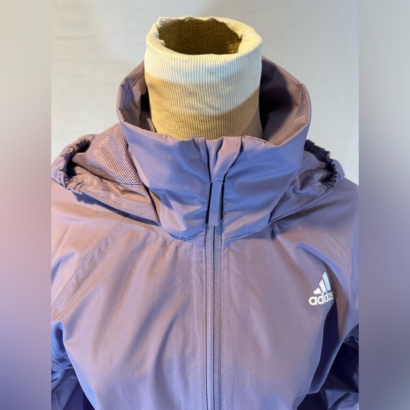 NWT! Adidas BSC 3-Stripes RAIN.RDY Jacket - Women's Size M H65760 Magic Lilac - Picture 7 of 14